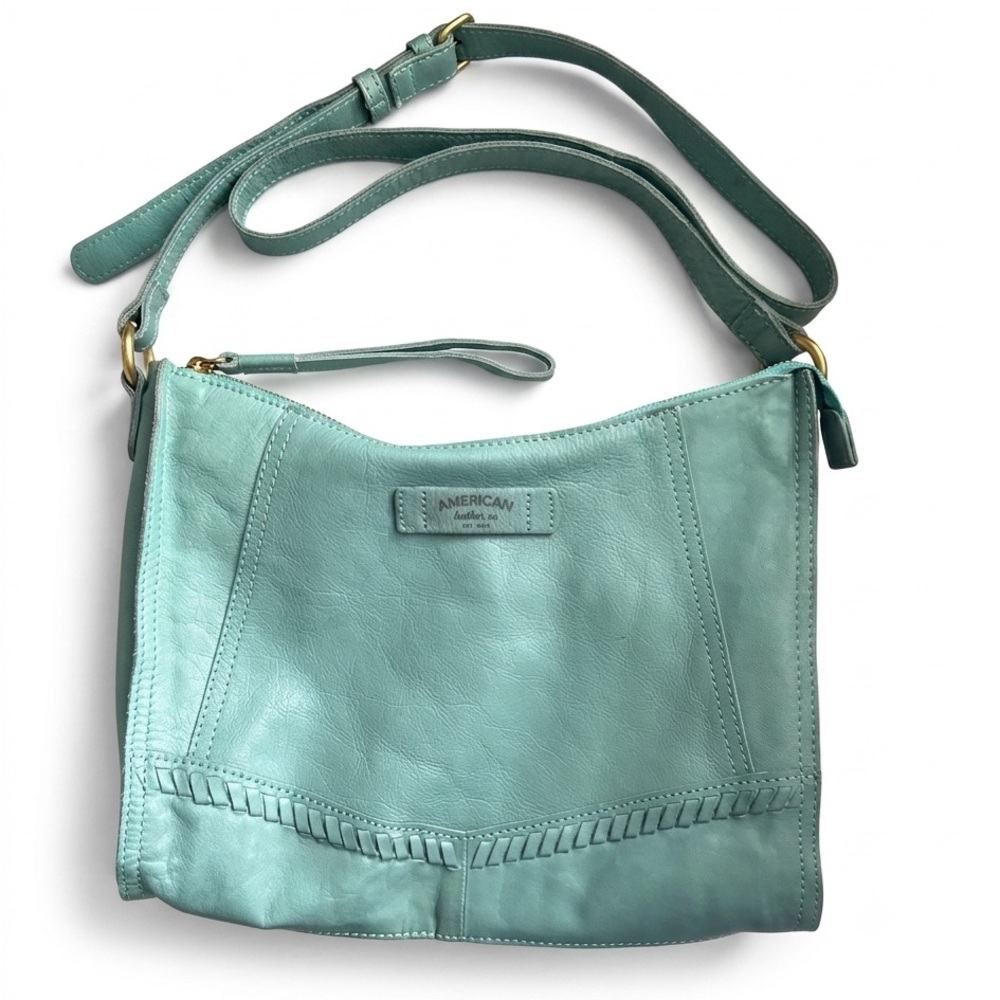 American Leather Co. Greenwood Top Zip Leather Crossbody